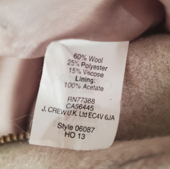 J. Crew Wool Blend Tan City Coat Size 2 Academia Style - Picture 12 of 15